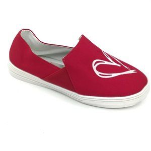 Womens Slip On  Flat Loafer Sneaker Red  EUR‎ 42 NEW